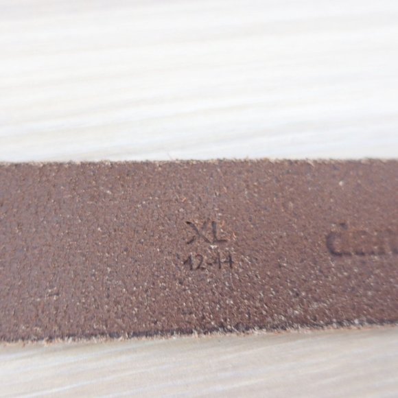 Classic Belt‎ Mens 44 Brown Leather Rustic Genuine Roller Buckle DAMEN HASTING - Picture 4 of 8